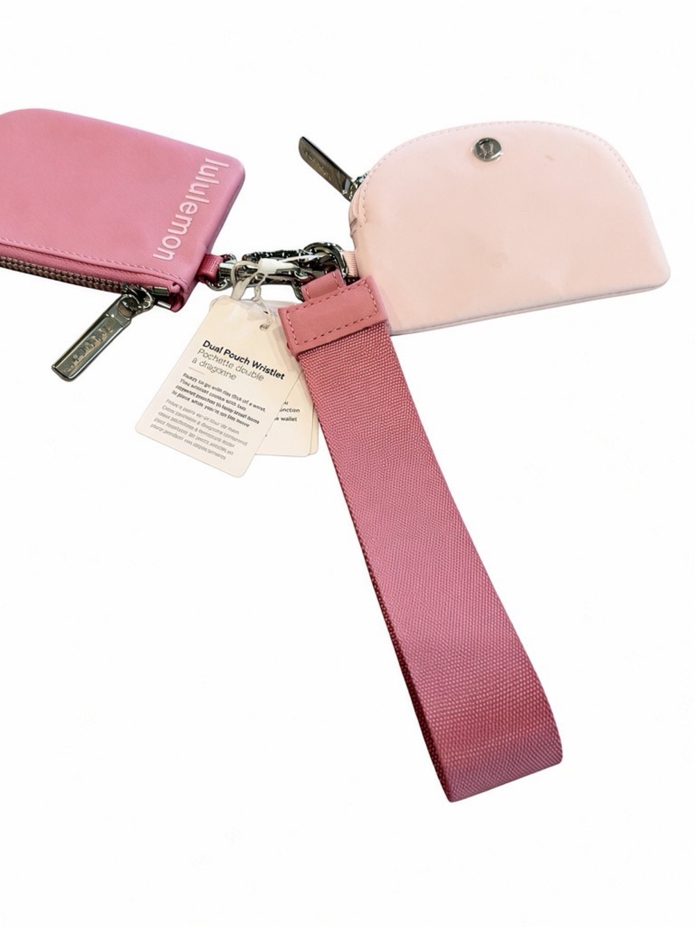 lululemon athletica Pink Dual-Pouch Wristlet with Strap